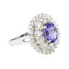 Image 2 : 14KT White Gold 2.38 ctw Tanzanite and Diamond Ring