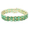 Image 1 : 14KT Yellow Gold 28.52 ctw Emerald Bracelet