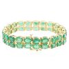 Image 2 : 14KT Yellow Gold 28.52 ctw Emerald Bracelet