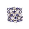Image 1 : 14KT White Gold 5.72 ctw Sapphire and Diamond Ring