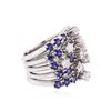 Image 2 : 14KT White Gold 5.72 ctw Sapphire and Diamond Ring