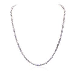 14KT White Gold 12.96 ctw Tanzanite and Diamond Necklace