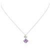 Image 1 : 18KT White Gold 2.17 ctw Amethyst and Diamond Pendant With Chain