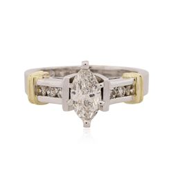 14KT Two-Tone 1.08 ctw Marquise Cut Diamond Ring