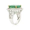 Image 3 : 14KT Two-Tone 10.85 ctw Emerald and Diamond Ring