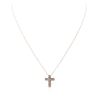 Image 2 : 14KT Rose Gold 0.26 ctw Diamond Cross Pendant With Chain