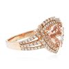 Image 2 : 14KT Rose Gold 1.93 ctw Morganite and Diamond Ring