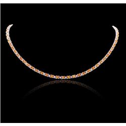 14KT White Gold 14.30 ctw Orange Sapphire and Diamond Necklace