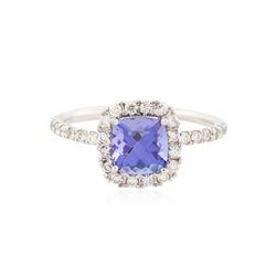 14KT White Gold 1.36 ctw Tanzanite and Diamond Ring