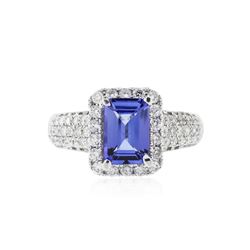 14KT White Gold 1.84 ctw Tanzanite and Diamond Ring