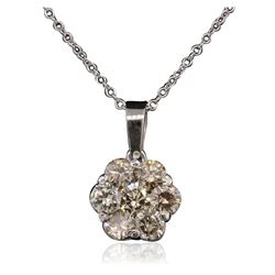 14KT White Gold 1.15 ctw Diamond Pendant With Chain