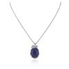 Image 1 : PLATED SILVER 27.88 ctw Tanzanite and White Topaz Pendant With Chain