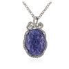 Image 2 : PLATED SILVER 27.88 ctw Tanzanite and White Topaz Pendant With Chain