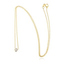 14KT Yellow Gold 0.09 ctw Diamond Solitaire Necklace