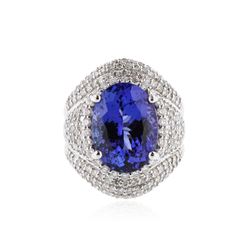 18KT White Gold 8.30 ctw Tanzanite and Diamond Ring