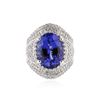Image 1 : 18KT White Gold 8.30 ctw Tanzanite and Diamond Ring