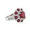 Image 2 : 14KT White Gold 4.24 ctw Ruby and Diamond Ring