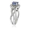 Image 3 : 14KT White Gold 1.20 ctw Tanzanite and Diamond Ring