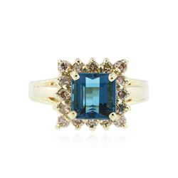 14KT Yellow Gold 2.35 ctw Topaz and Diamond Ring