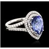 Image 2 : 14KT White Gold 3.89 ctw Tanzanite and Diamond Ring
