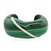 Image 1 : Malachite and 2.71 ctw Diamond Cuff Bracelet