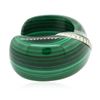 Image 2 : Malachite and 2.71 ctw Diamond Cuff Bracelet