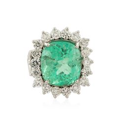 14KT White Gold GIA Certified 10.73 ctw Emerald and Diamond Ring