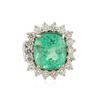 Image 1 : 14KT White Gold GIA Certified 10.73 ctw Emerald and Diamond Ring