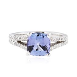 14KT White Gold 2.37 ctw Tanzanite and Diamond Ring