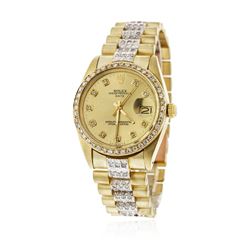 Gents Rolex 14KT Yellow Gold 4.00 ctw Diamond Date Wristwatch