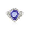 Image 1 : 14KT White Gold 2.90 ctw Tanzanite and Diamond Ring