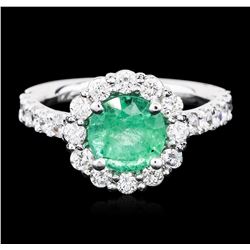 14KT White Gold 1.49 ctw Emerald and Diamond Ring