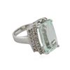 Image 2 : 14KT White Gold 7.61 ctw Aquamarine and Diamond Ring