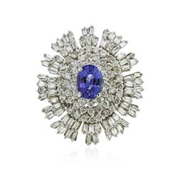 14KT White Gold 2.01 ctw Tanzanite and Diamond Ring