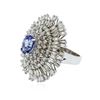 Image 2 : 14KT White Gold 2.01 ctw Tanzanite and Diamond Ring