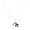 Image 1 : 14KT White Gold 4.80 ctw Sapphire and Diamond Pendant With Chain