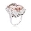 Image 3 : 14KT White Gold 13.52 ctw Morganite and Diamond Ring