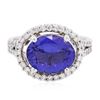 Image 1 : 14KT White Gold 3.64 ctw Tanzanite and Diamond Ring