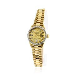 Ladies Rolex 18KT Yellow Gold Diamond DateJust Wristwatch