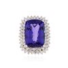 Image 1 : 14KT White Gold GIA Certified 26.74 ctw Tanzanite and Diamond Ring