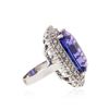 Image 3 : 14KT White Gold GIA Certified 26.74 ctw Tanzanite and Diamond Ring