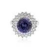 Image 1 : 14KT White Gold 4.51 ctw Tanzanite and Diamond Ring
