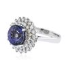 Image 2 : 14KT White Gold 4.51 ctw Tanzanite and Diamond Ring