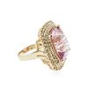 Image 2 : 14KT Yellow Gold 36.29 ctw Kunzite and Diamond Ring
