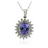 Image 2 : 14KT White Gold 3.14 ctw Tanzanite and Diamond Pendant With Chain