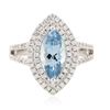 Image 1 : 14KT White Gold 1.81 ctw Aquamarine and Diamond Ring