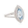 Image 2 : 14KT White Gold 1.81 ctw Aquamarine and Diamond Ring