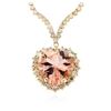 Image 2 : 14KT Rose Gold 16.13 ctw GIA Cert Morganite and Diamond Necklace