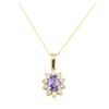 Image 2 : 14KT Yellow Gold 0.51 ctw Tanzanite and Diamond Pendant With Chain