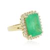 Image 2 : 14KT Yellow Gold GIA Certified 9.40 ctw Emerald and Diamond Ring